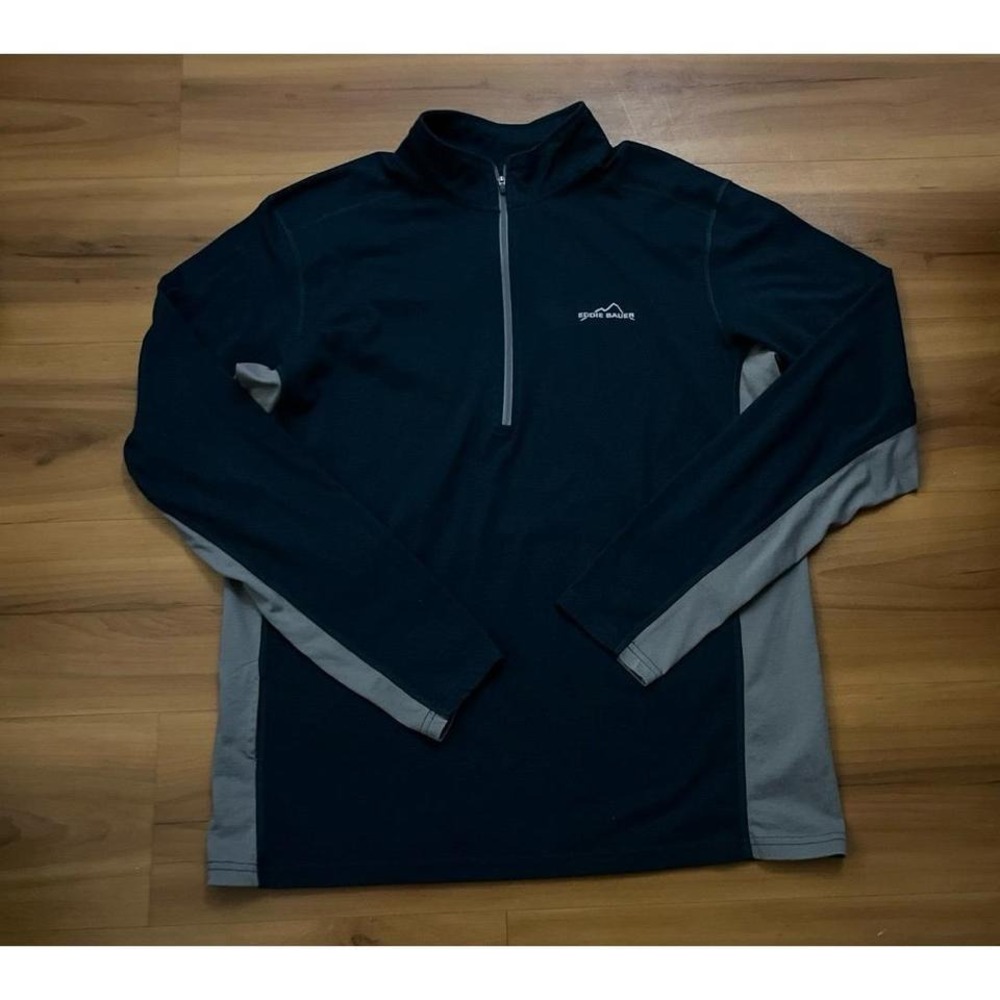 Mens Eddie Bauer Quarter Zip Lightweight Pullover‎ Shirt Jacket